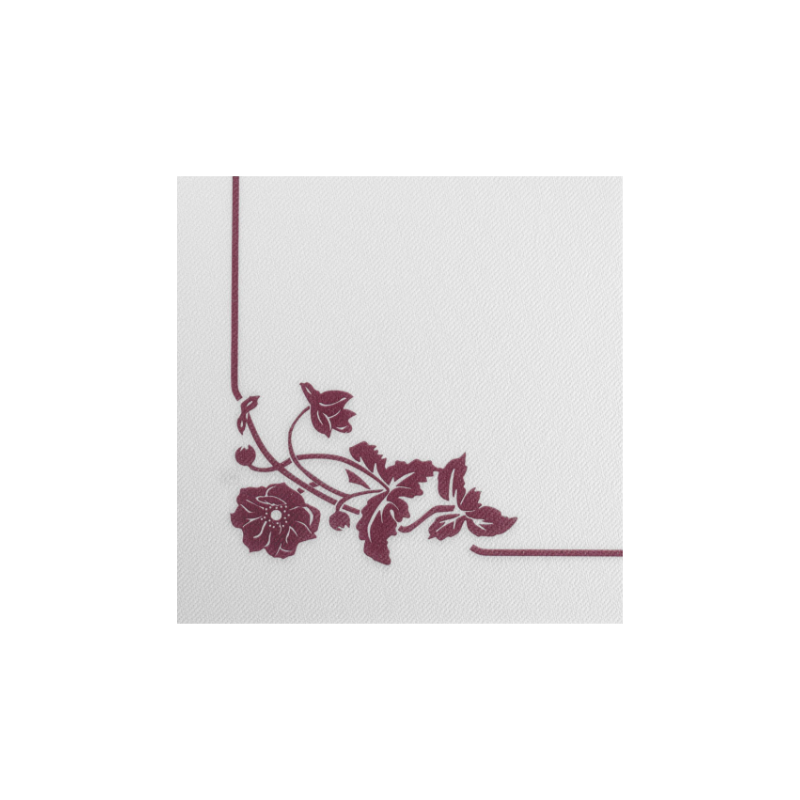 Serviettes Célisoft - Blanc Magnolia Bordeaux