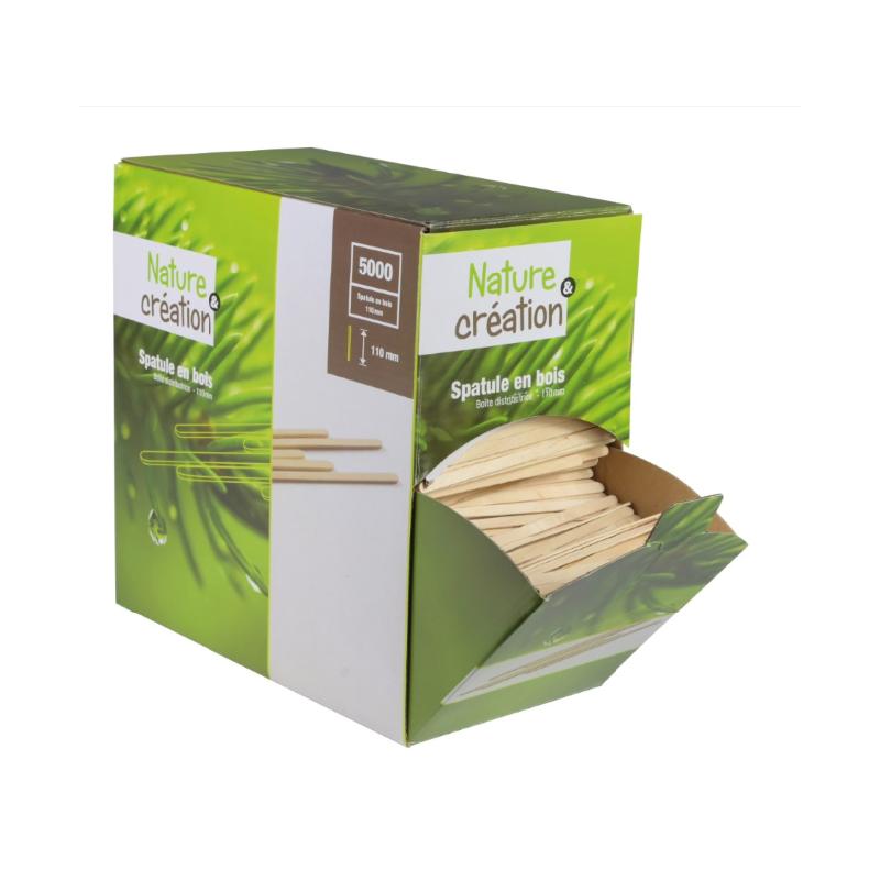 Spatule bois 11 cm – boîte distributrice